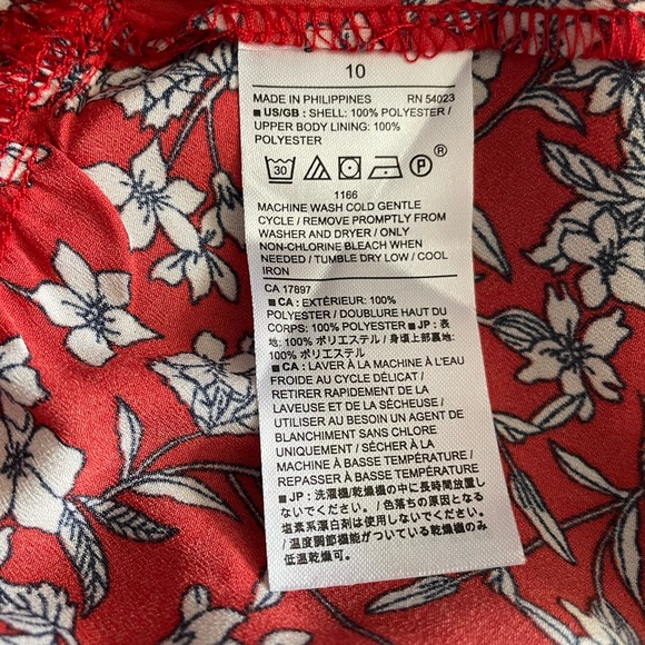 NWT banana republic floral red dress. Sz 10 - Picture 8 of 8